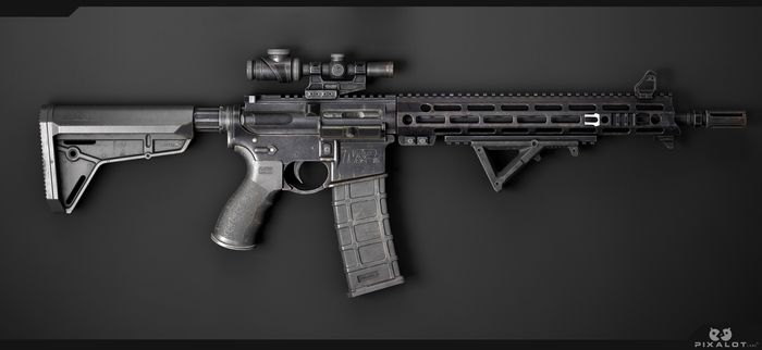 AR-15 — 3D weapon prop render