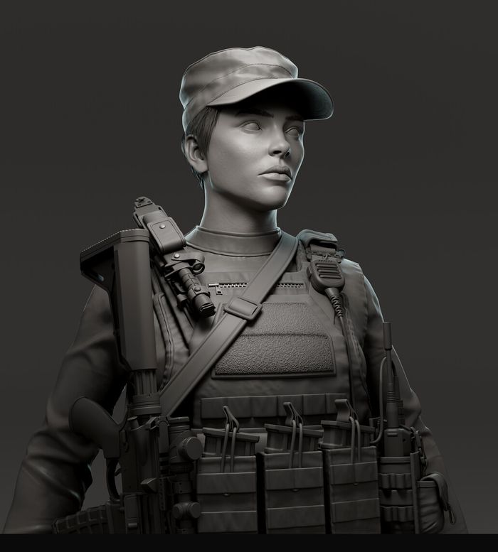 Female Soldier — 3D character render